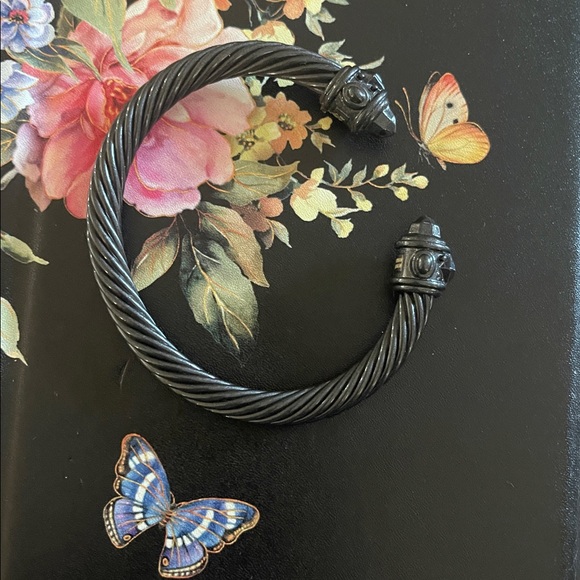 David Yurman 7mm Blackened Aluminum Renaissance Cable Bracelet, Size Medium - Picture 9 of 10